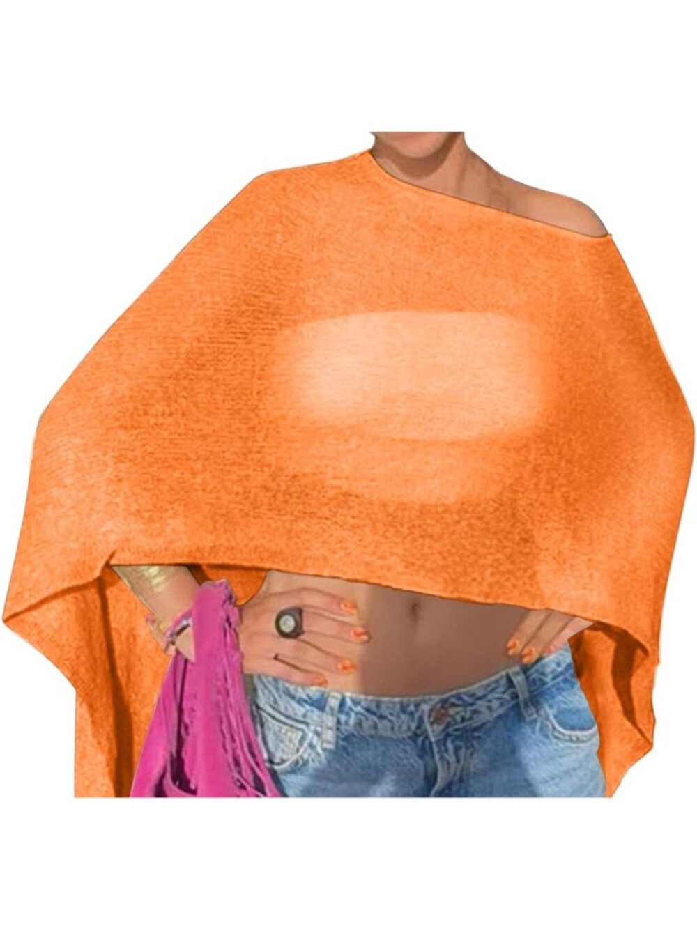 Chic Women's Poncho Shawl Beach Cover-Up - Sizes 3XS to 6XL, Versatile & Stylish